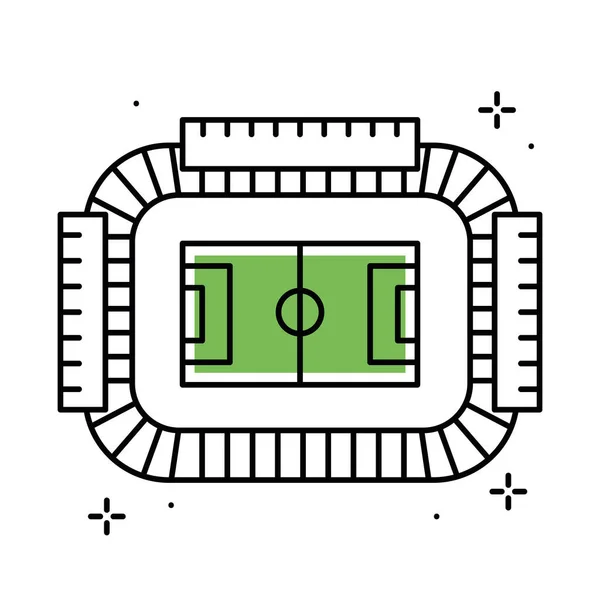 Izolacja kolorowy stadion piłkarski ikona widok z lotu ptaka Vector — Wektor stockowy