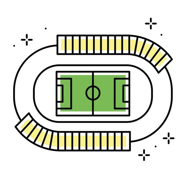 Geïsoleerde gekleurde voetbal stadion pictogram luchtfoto Vector — Stockvector