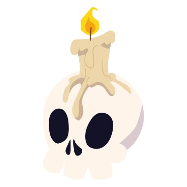 İzole edilmiş korkunç kafatası baş görüntü taşıyıcı