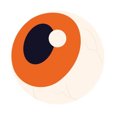 İzole edilmiş Cadılar Bayramı Korkunç Göz Görüntüsü Vektörü