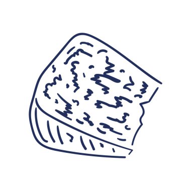 Bir peynir vektörünün izole edilmiş taslağı.