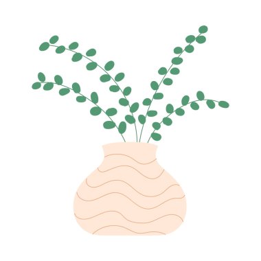 İzole edilmiş ev bitkisi İç dekorasyon Vektörü