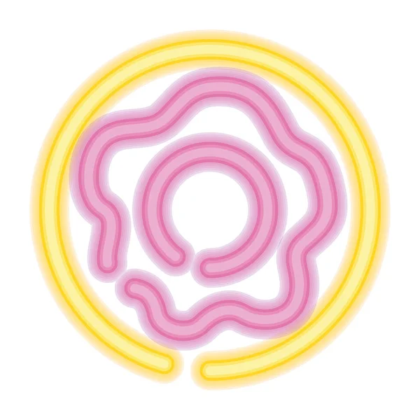 Icono de donut de neón de color aislado Vector — Archivo Imágenes Vectoriales
