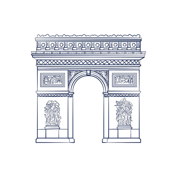 Isolated sketch of arch of triumph Vector — Stock Vector
