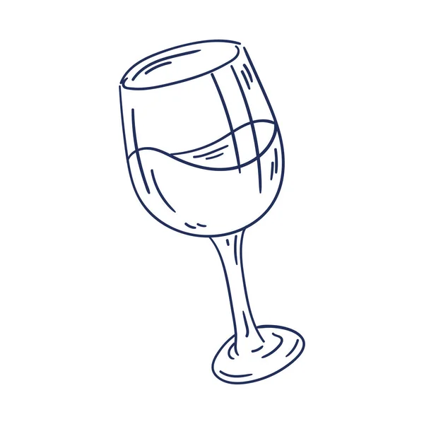 Esboço isolado de um vetor de vidro de vinho —  Vetores de Stock