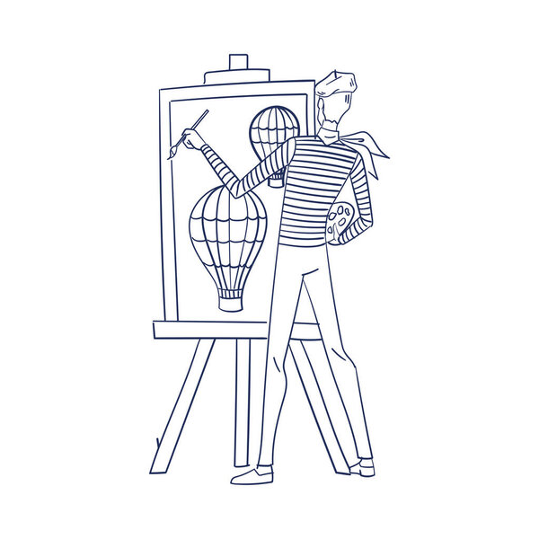 Изолированный эскиз художника с вектором холста