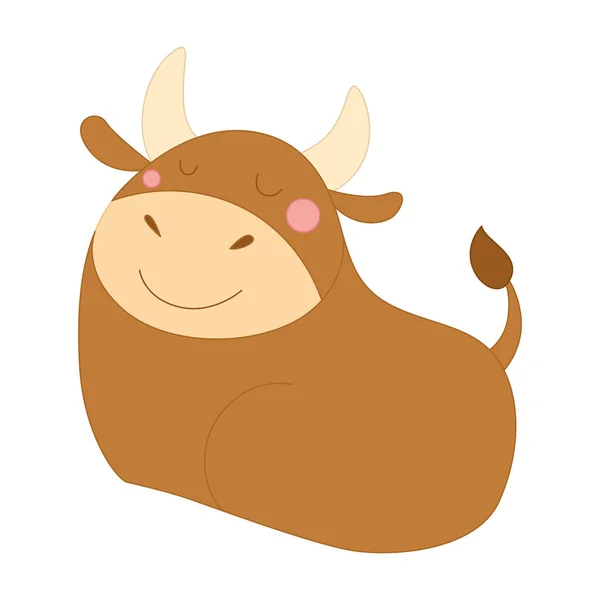Icône de vache isolée Animal de ferme Caractère Nativité Vecteur — Image vectorielle