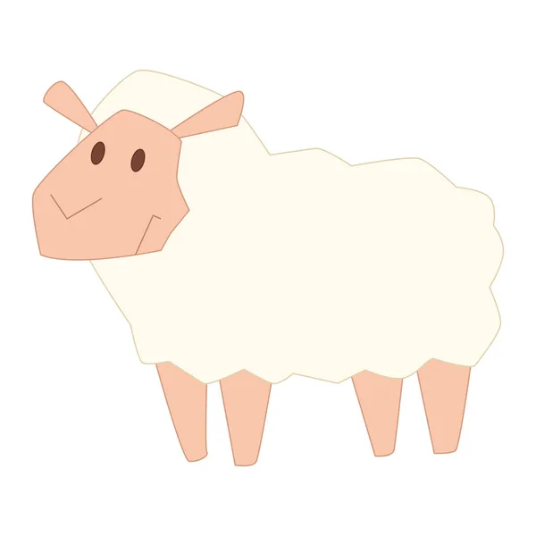 Icône de mouton isolé Animal domestique Caractère de la Nativité Vecteur — Image vectorielle