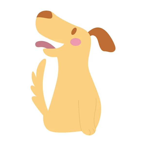 Geïsoleerde gelukkige hond Huisdier Vector — Stockvector