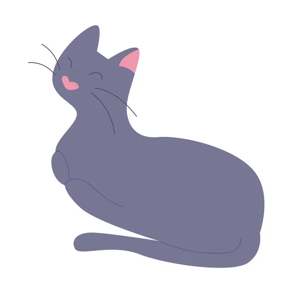 Izolovaný šťastný roztomilý kočka domácí zvíře vektor — Stockový vektor