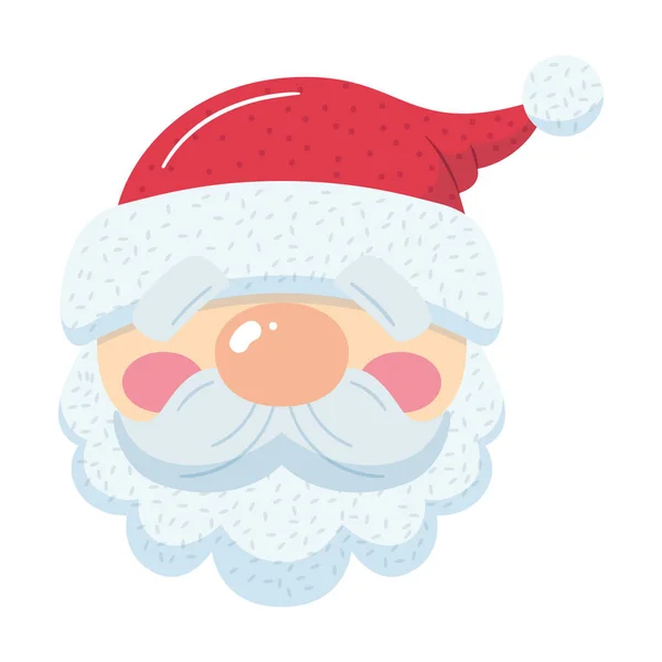 Santa Claus face avatar cartoon kawaii Christmas season Vector — Stock Vector