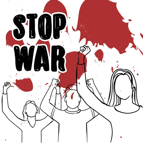 民众抗议停止战争海报 — 图库矢量图片