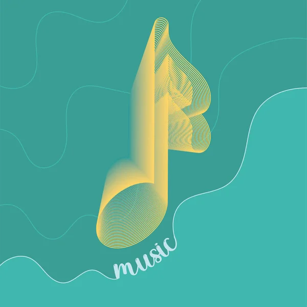 Plantilla de música de colores con quaver nota musical Vector — Vector de stock