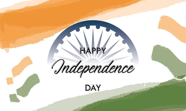 Cartel coloreado feliz día de la independencia de la India — Archivo Imágenes Vectoriales