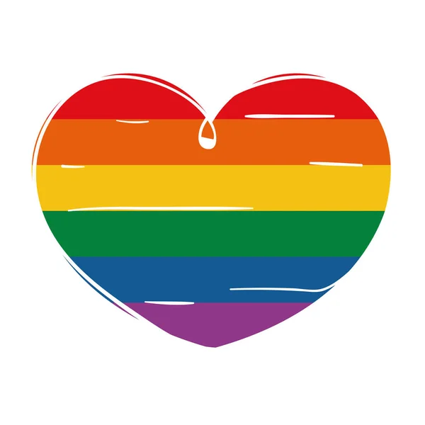 Σχήμα καρδιάς με χρωματιστό lgbt σημαία διάνυσμα — Διανυσματικό Αρχείο