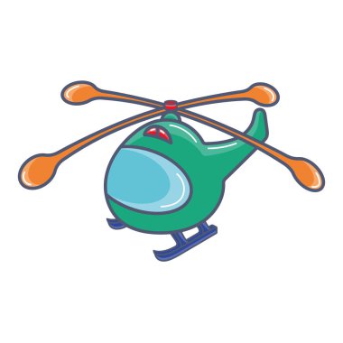 İzole edilmiş renkli helikopter oyuncak vektörü