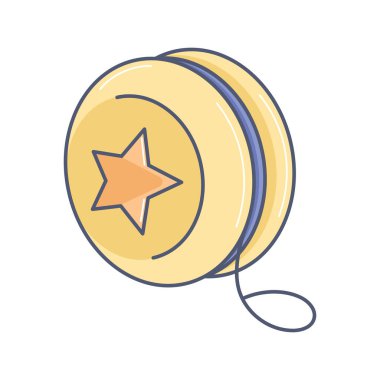 Ayrı renkte yoyo oyuncak simgesi düz tasarım taşıyıcı