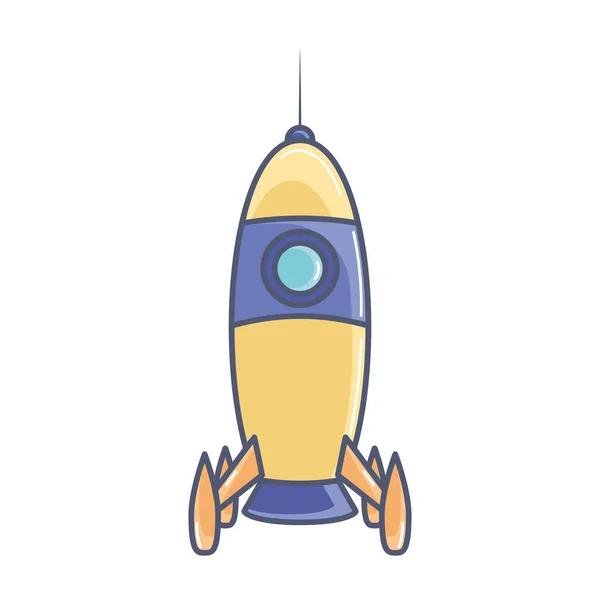 Isolated rocket space toy icon flat design Vector — Stock Vector