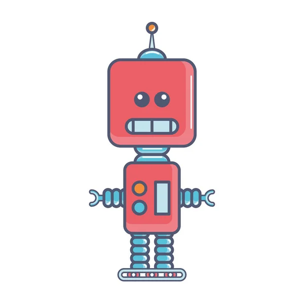 Icono de juguete robot de color aislado diseño plano Vector — Vector de stock