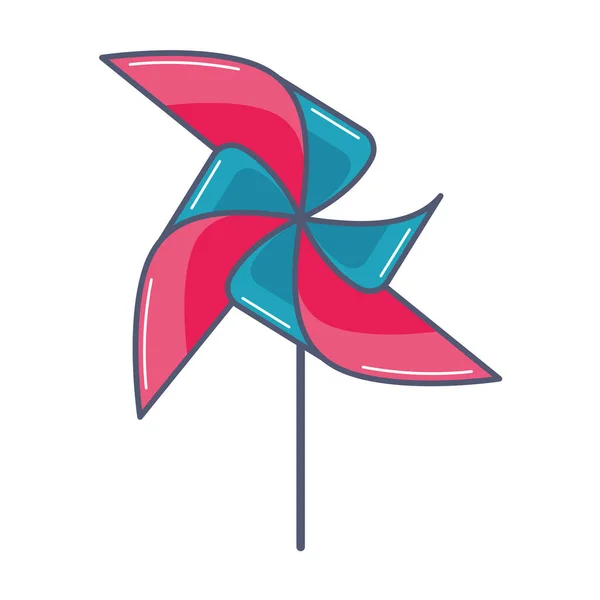 Isolé couleur fan de vent jouet icône design plat vectoriel — Image vectorielle