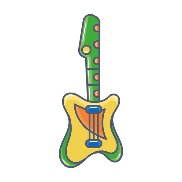 Isolerad färgad gitarr leksak ikon platt design vektor — Stock vektor