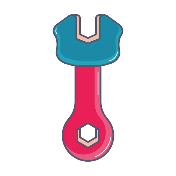 Ізольований кольоровий гайковий ключ іграшки іконка плоский дизайн Вектор — стоковий вектор