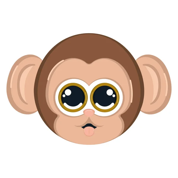 Mono lindo aislado avatar animal Vector — Vector de stock