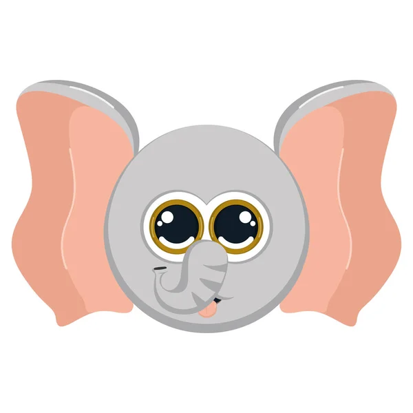 Isolado bonito elefante animal avatar vetor — Vetor de Stock