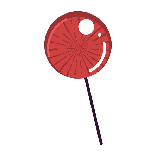 Isolierte rote Lutscher Süßigkeiten Symbol Vector — Stockvektor