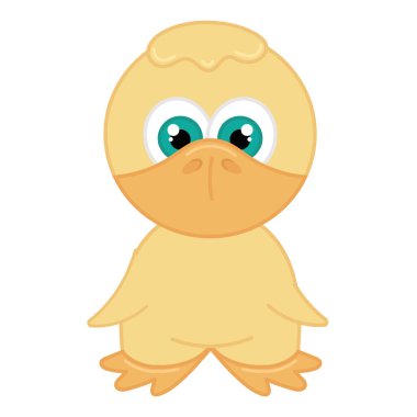 İzole edilmiş şirin tavuk çizgi film ikonu Vektörü