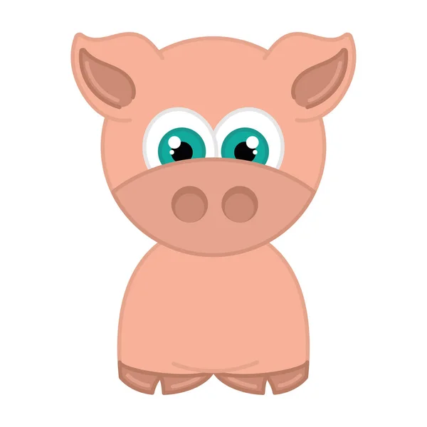 Isolierte süße Schwein-Cartoon-Ikone Vector — Stockvektor