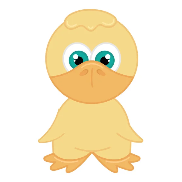 Isolated cute chicken cartoon icon Vector — Stock Vector