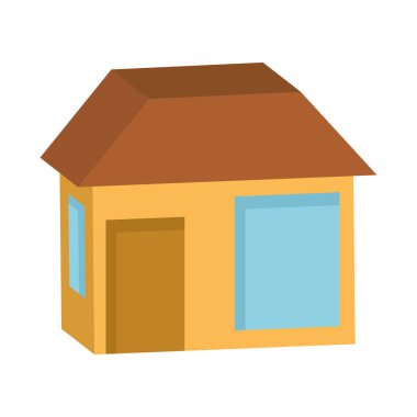 İzole edilmiş 3D konut ikonu taşıyıcı