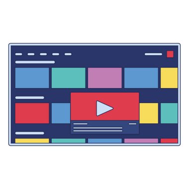 İzole edilmiş televizyon ekranı ve bir açık vektör hizmeti
