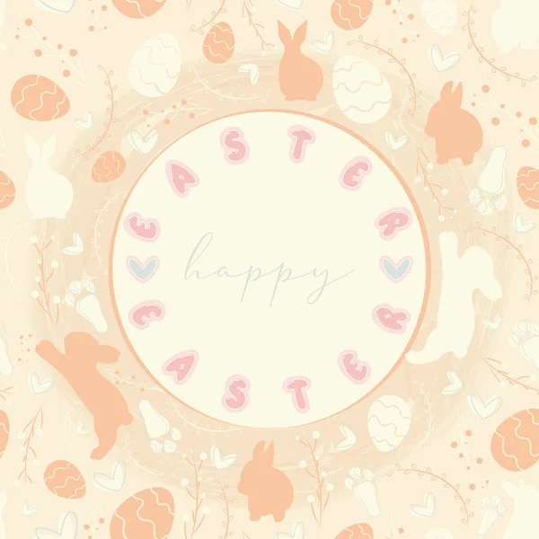 Pastry colored easter week label on pattern background Easter Vector — Stock Vector