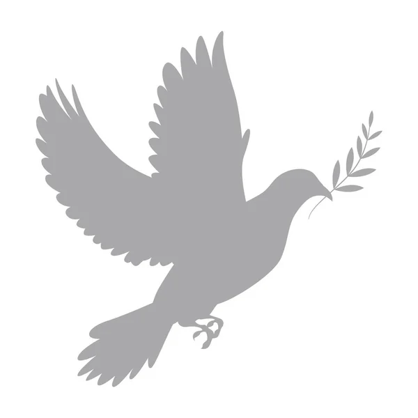 Изолированный силуэт летающего голубя-вектора — стоковый вектор