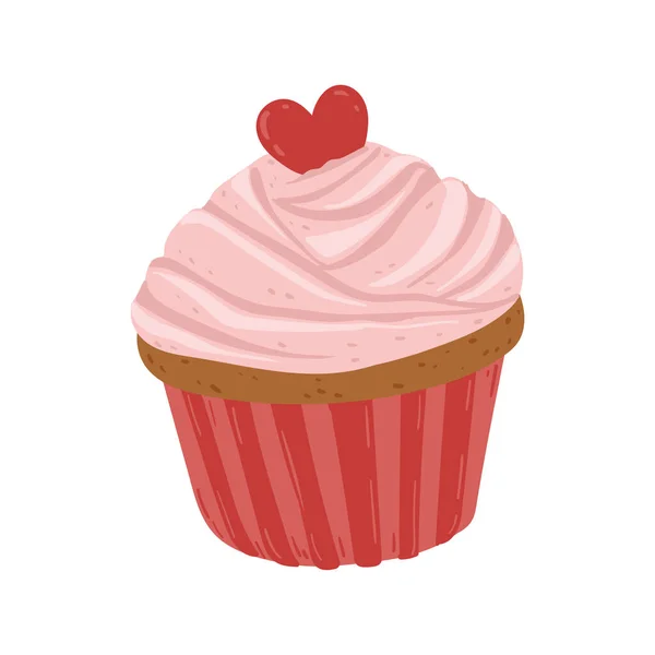 Cupcake sucré isolé Produit de boulangerie Vecteur — Image vectorielle