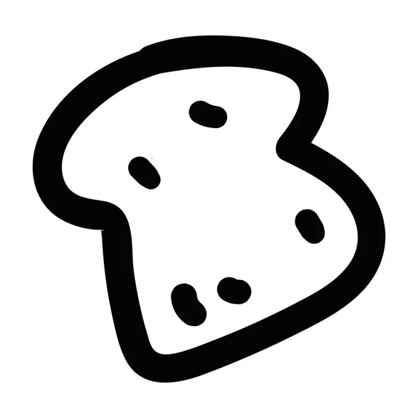 Rebanada aislada del icono del pan de diseño plano Vector — Vector de stock
