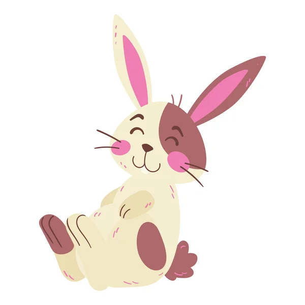Izolacja cute Easter Bunny zwierząt charakter Wektor — Wektor stockowy