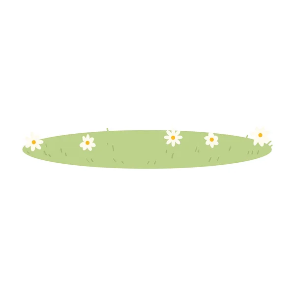 Herbe verte isolée avec des fleurs vectorielles — Image vectorielle