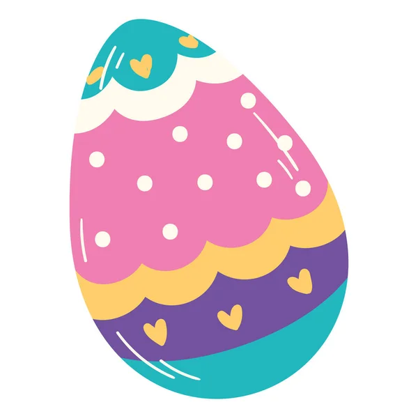 Ícone de ovo de páscoa colorido isolado Vector — Vetor de Stock