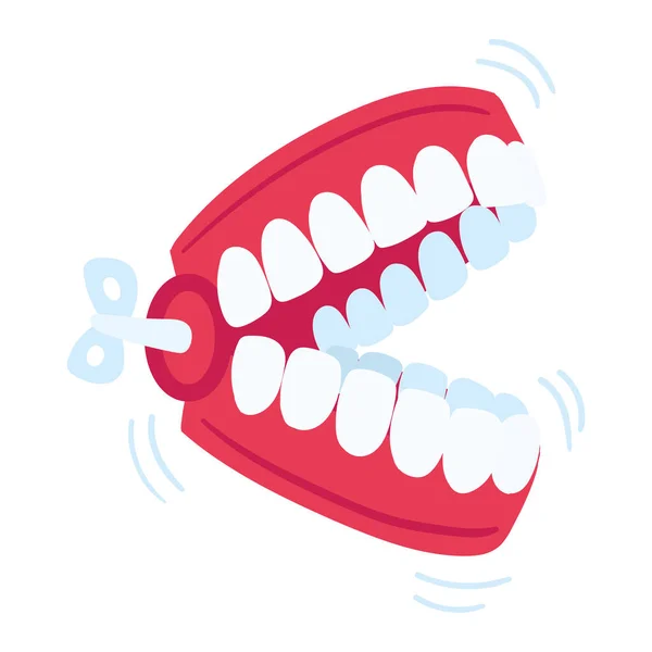 Μεμονωμένα ψεύτικα δόντια εικονίδιο παιχνιδιού Διάνυσμα — Διανυσματικό Αρχείο