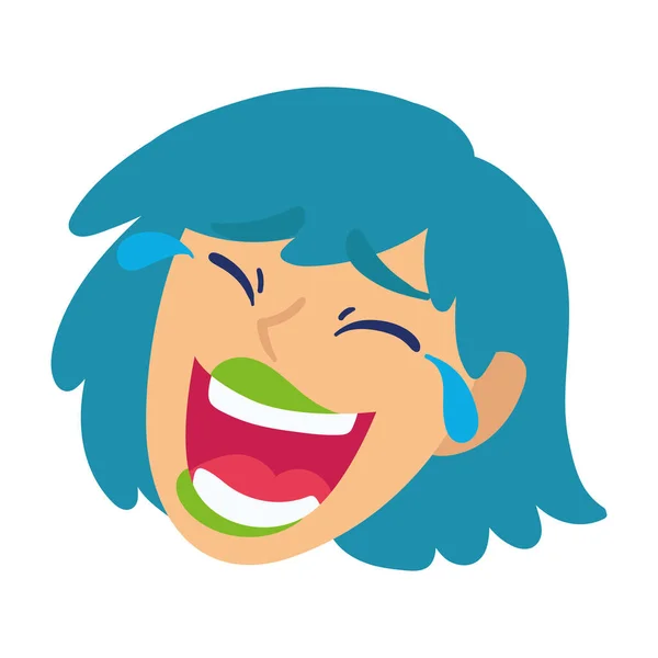 Chica aislada avatar riendo en voz alta lol Vector — Vector de stock