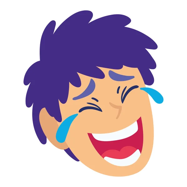 Isolated male avatar laughing out loud lol Vector — Stock Vector