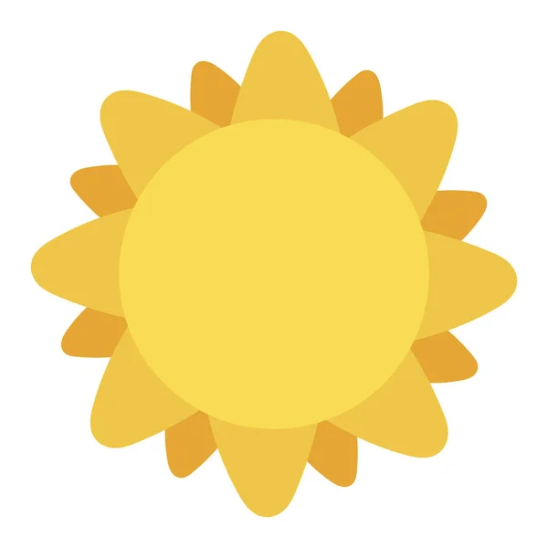 Icono de sol de color aislado diseño plano Vector — Vector de stock