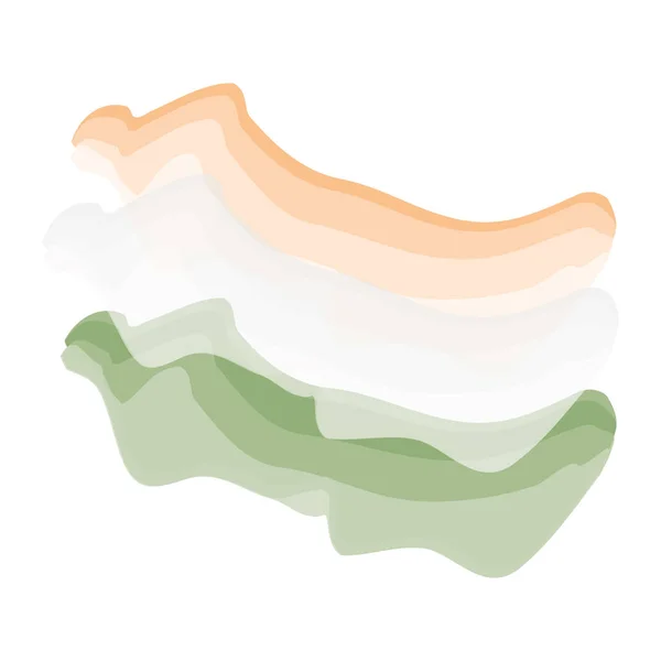 印度矢量图解分离的彩色水彩旗 — 图库矢量图片