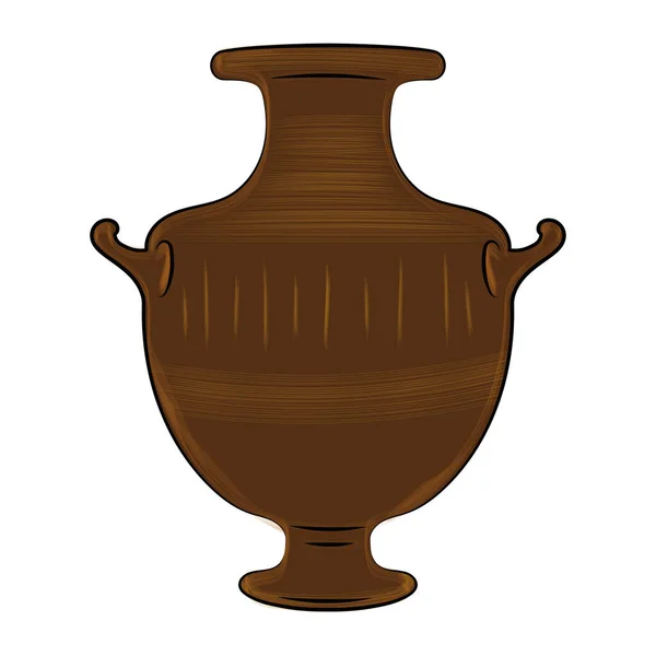 Desenho Isolado Vaso Grego Antigo Ilustração Vetorial —  Vetores de Stock