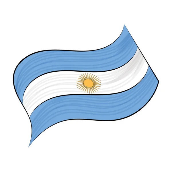 Bandera Ondeante Color Aislada Argentina Vector Illustration — Vector de stock