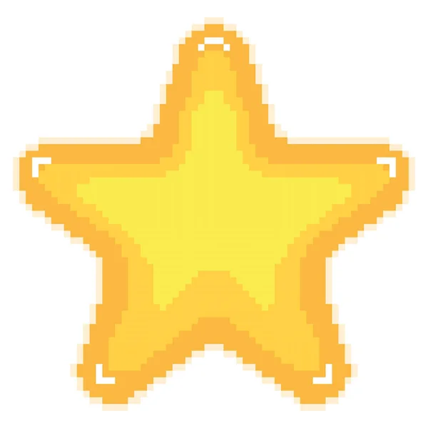 Изолированная Иконка Пиксельной Звезды Битный Дизайн Векторная Иллюстрация — стоковый вектор