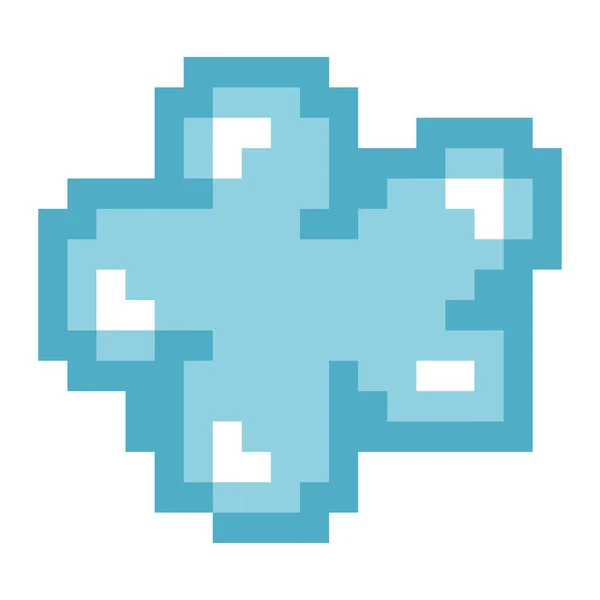 Isolato Pixel Cloud Icon Bit Design Illustrazione Vettoriale — Vettoriale Stock